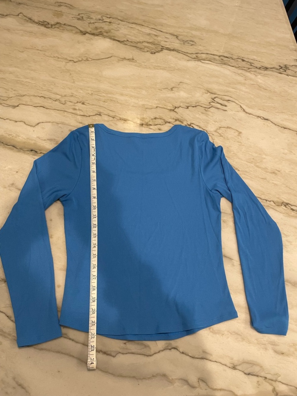 Athleta Signature Rib Square Neck Top Large in Ultramarine - Picture 5 of 5